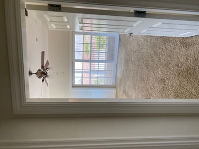 Repainted room with fresh ceiling and walls